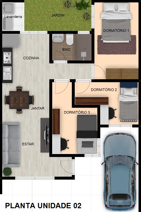 CASA COM 3 QUARTOS CASA COM 3 QUARTOS